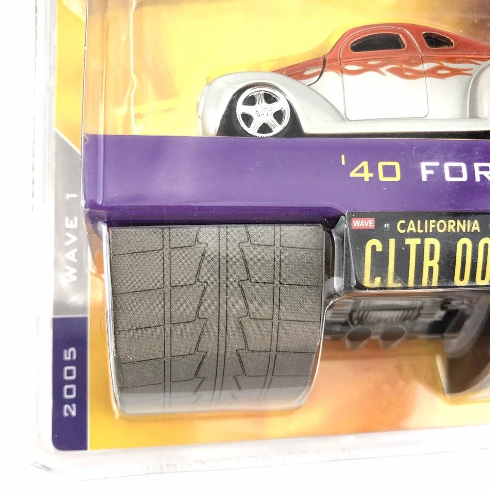 Jada‎ D-Rods 40 1940 Ford Silver & Orange Rubber Tires Diecast Car 1/64 Scale